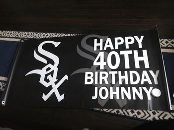 Cuztom Threadz Personalized Chicago White Sox Banner for Special Occasion, Holiday, Birthday, Announcement, Retirement, Promotion, Celebration. Review