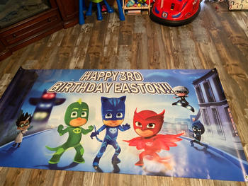 Cuztom Threadz Personalized PJ Masks Party Birthday Banner Review
