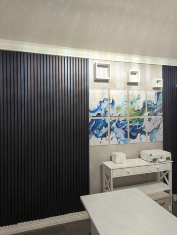 The Wood Veneer Hub Midnight Blue Color Matte Acoustic Slat Wall Panels Review
