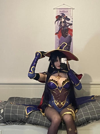 Uwowo Cosplay 【Special Discount】Uwowo Game Genshin Impact Plus Size Cosplay Mona Megistus Astral Reflection Costume Cute Enigmatic Astrologer Bodysuit Review