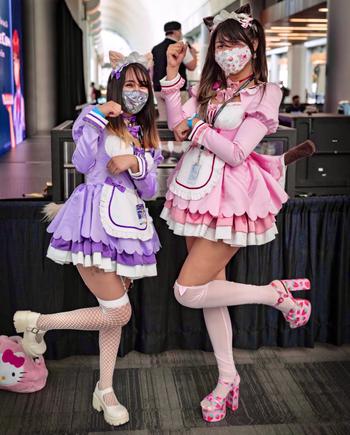 Uwowo Cosplay Uwowo Game Nekopara vol.4 Chocola Maid Dress Cosplay Costume Cute Pink Dress Review