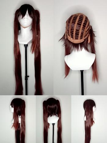 Uwowo Cosplay Uwowo Genshin Impact Cosplay Hu Tao Cosplay Wig 115cm Brown Claw Clip Ponytail Hutao Hair Review