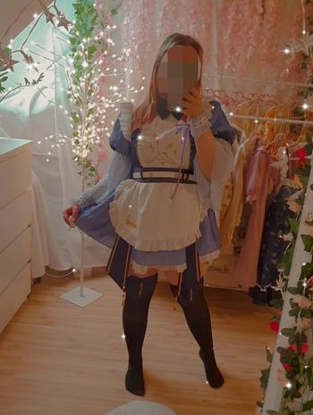 Uwowo Cosplay 【In Stock】Exclusive Authorization Uwowo Game Genshin Impact Fanart Keqing Maid Ver Cosplay Costume Review