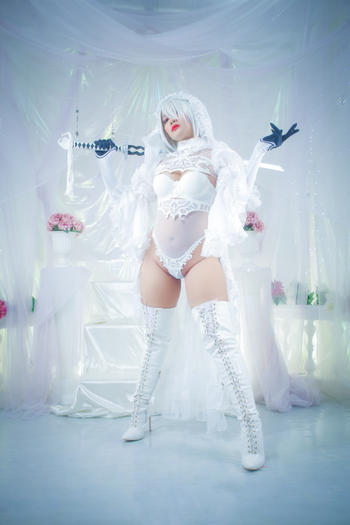 Uwowo Cosplay 【In Stock】Uwowo Nier: Automata 2B White Wedding Dress Bride Cosplay Costume Review