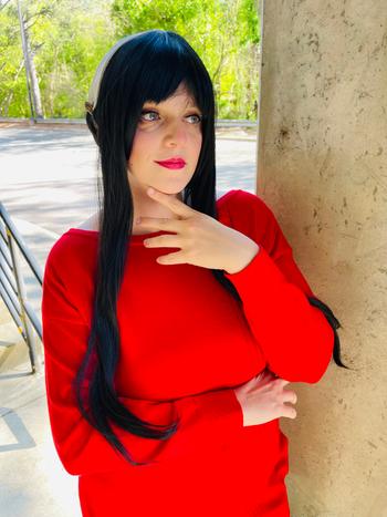 Uwowo Cosplay 【In Stock】Uwowo Plus Size Anime Spy x Family: Yor Forger Sweater Yor Forger Dress Christmas Cosplay Costume Casual Red Sweater Review