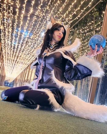 Uwowo Cosplay Uwowo League of Legends/LOL: Midnight Ahri ASU 2023 Nine Tailed Fox Fur Cosplay Costume Review
