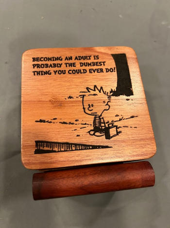 Woodgeek store Calvin and Hobbes - Wooden Coaster Set With Holder Review