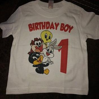 Cuztom Threadz Personalized Baby Looney Tunes Birthday Shirt Youth Toddler and Adult Sizes Available Review