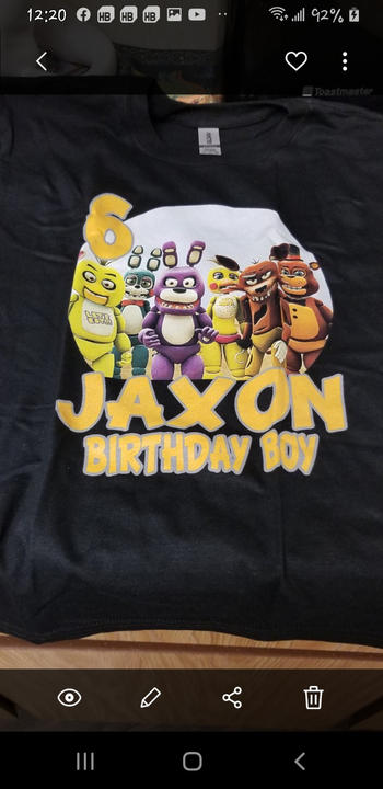Cuztom Threadz Personalized Five Nights at Freddy's Birthday Shirt Youth Toddler and Adult Sizes Available Review