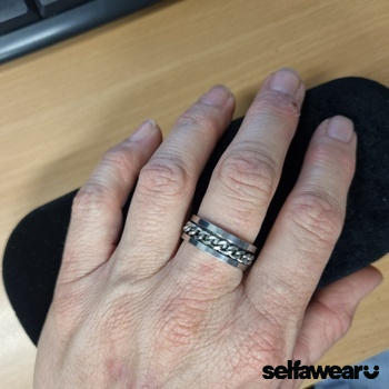 Selfawear Cuban Chain Spinning Anxiety Ring - Silver Review