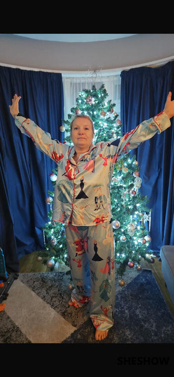 SheShow White Christmas Satin Pajama Set For Women Review