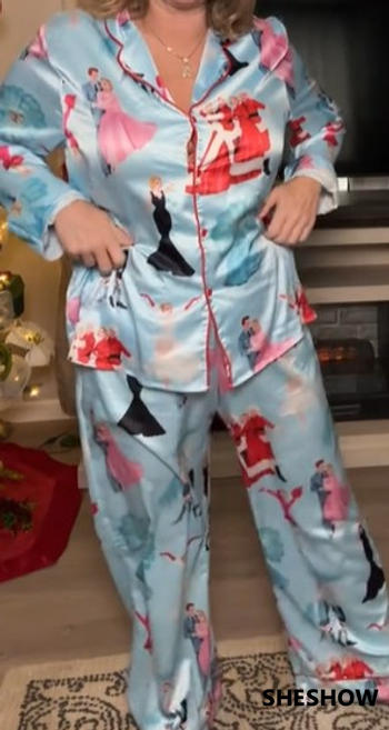 SheShow White Christmas Satin Pajama Set For Women Review