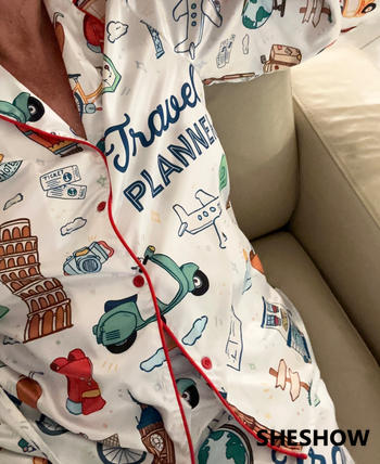 SheShow Travel Planner Satin Pajama Set For Women Review