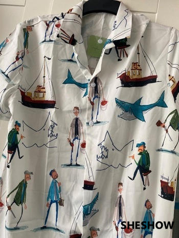 SheShow Shark Hawaiian Shirt For Men Review