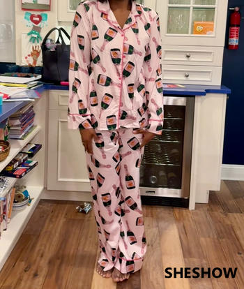 SheShow Champagne Bottle Pajama Set Review