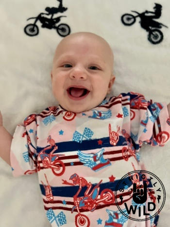 Strictly Wild Red White & Braaap Short Sleeve Bubble Romper Review