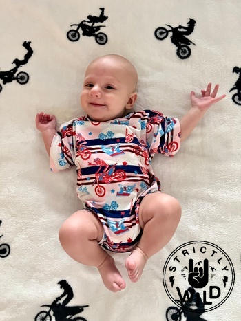 Strictly Wild Red White & Braaap Short Sleeve Bubble Romper Review