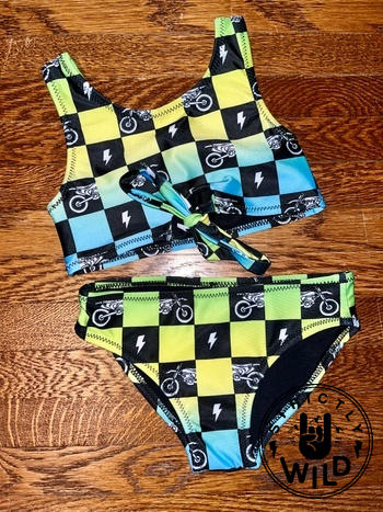 Strictly Wild Retro Dirt Bike Checks Girls 2 Piece Review
