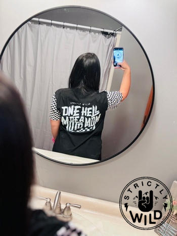 Strictly Wild One Hell Of A Moto Mom Drop Cut Shirt Review