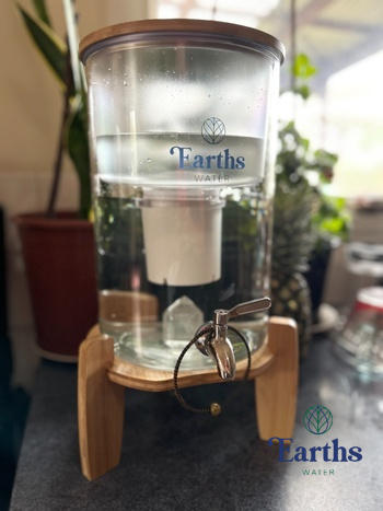 Earths Water 9L Glass Benchtop Alkaline Water Filter - White Bamboo Review