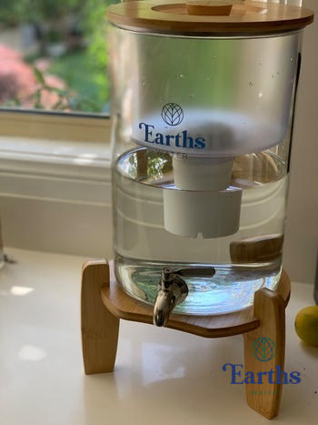 Earths Water 9L Glass Benchtop Alkaline Water Filter - White Bamboo Review