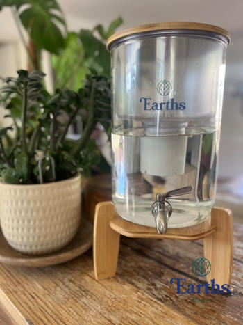 Earths Water 9L Glass Benchtop Alkaline Water Filter - White Bamboo Review
