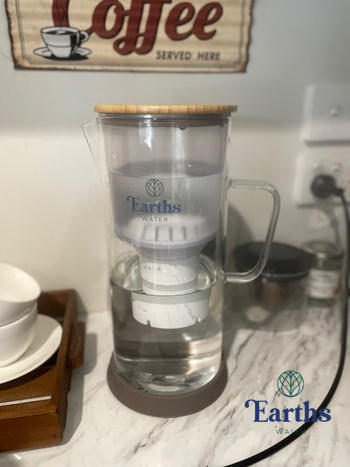 Earths Water 3.5L Glass Carafe Alkaline Water Filter - White Review