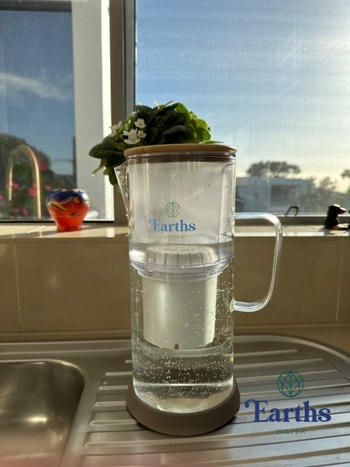 Earths Water 3.5L Glass Carafe Alkaline Water Filter - White Review