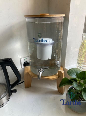 Earths Water 9L Glass Benchtop Alkaline Water Filter - White Bamboo Review