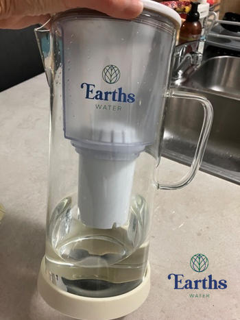 Earths Water 3.5L Glass Carafe Alkaline Water Filter - White Review