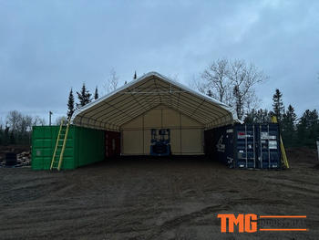 TMG Industrial 30' x 40' PVC Fabric Container Peak Roof Shelter with End Wall & Partial Front Drop Pro Series, Fire Retardant, Water Resistant, UV Protected, TMG-ST3041CVF Review