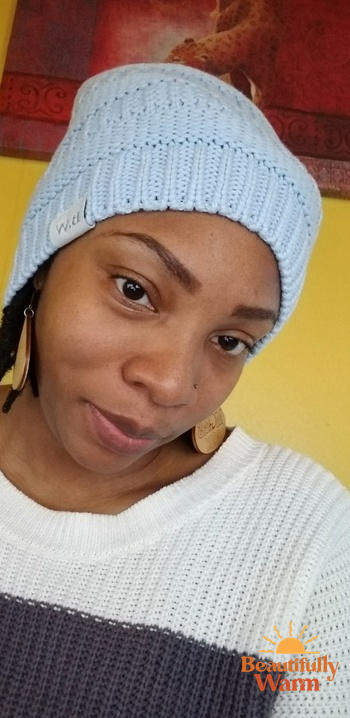 Beautifully Warm, LLC Winter Hat | Satin Lined | Natural Hair | Light Blue Beanie Review