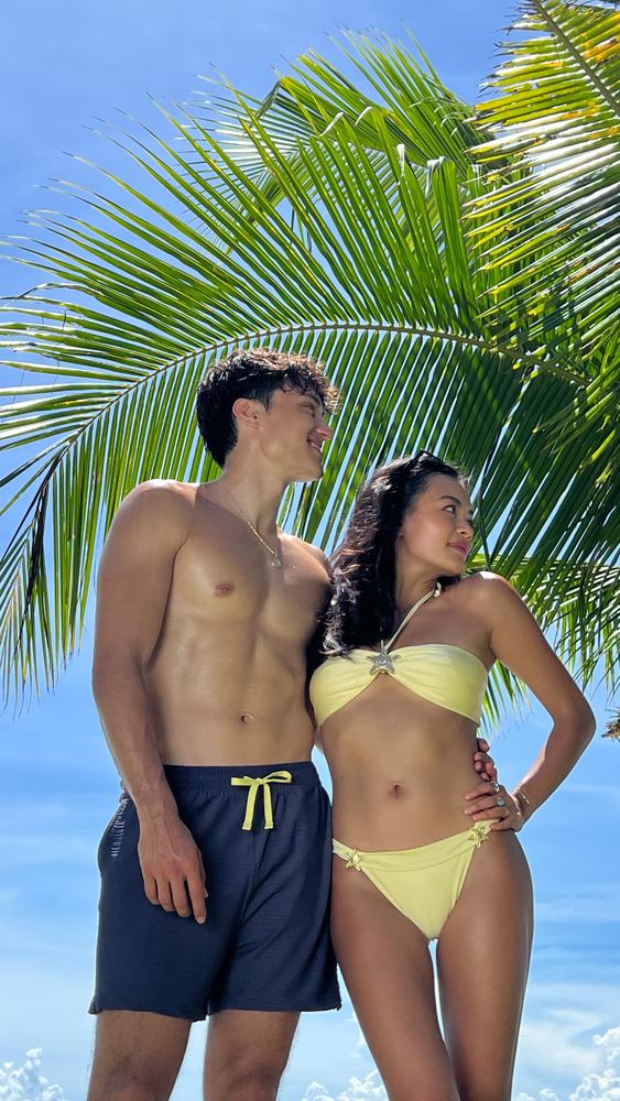my 100th problem: trying to plan matchy summer ‘fits for me & my bf so we can look as cute as @aaashleyk & @kellywakasa 👉👈 but don’t fret, Island Life drops TOMORROW 🌴☀️