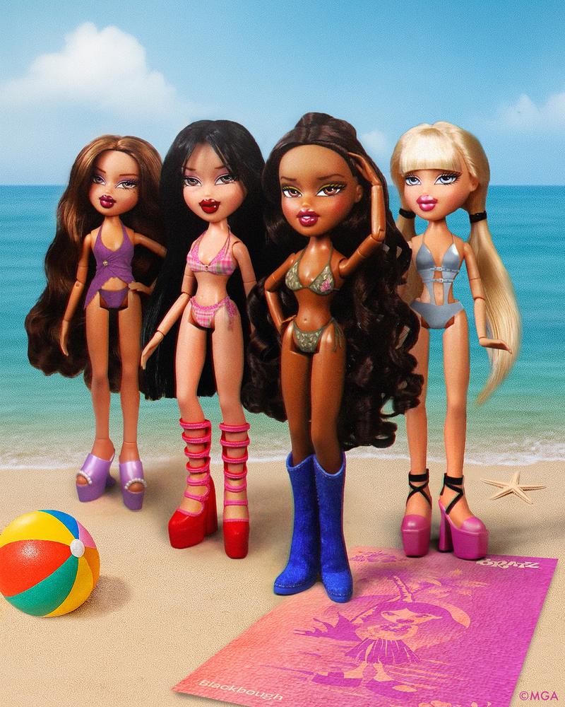 POV: the @Bratz girlz just walked into the Blackbough HQ and said “we run this now” 💋🏖️ you ready 4 the most scorchin’ collab of the summer? 🌴🔥👙👠 

Bratz x Blackbough: Summer Escapez ONLINE NOW on blackboughswim.com 💜