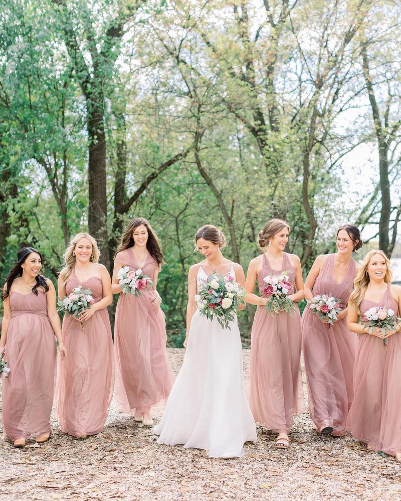 Christina Convertible Tulle Bridesmaid Dress in Sandy Mauve