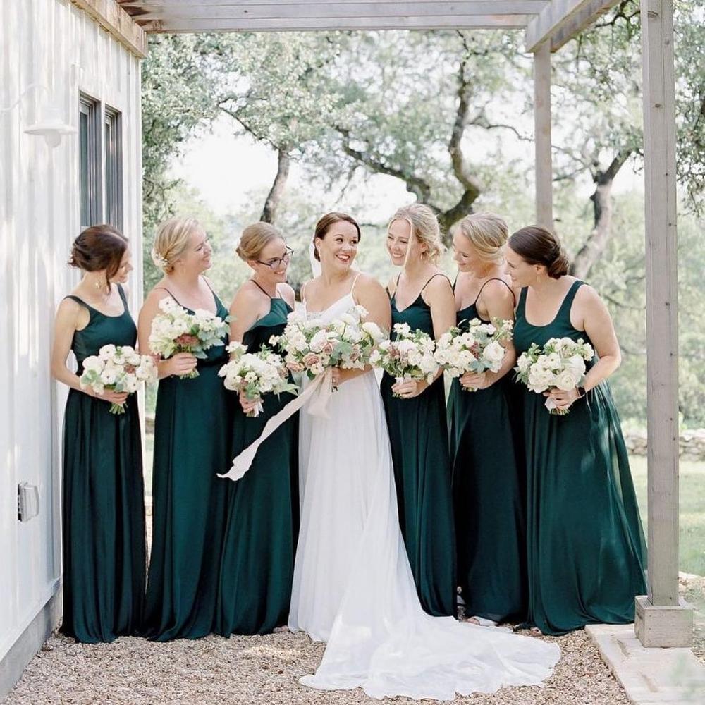 Chiffon Bridesmaid Dress in Emerald ...