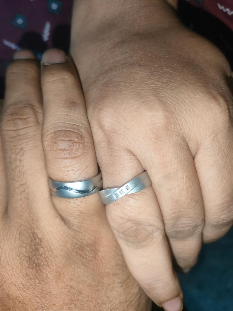 Super Sale - SJ PTO 130 Platinum Couple Ring Size 7 for Women - Customer Photo From Payal Jain