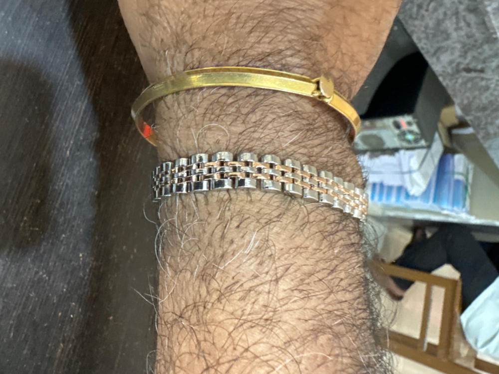 Platinum & Rose Gold Bracelet for Men JL PTB 1097 - Customer Photo From Dr k . Narayana Rao