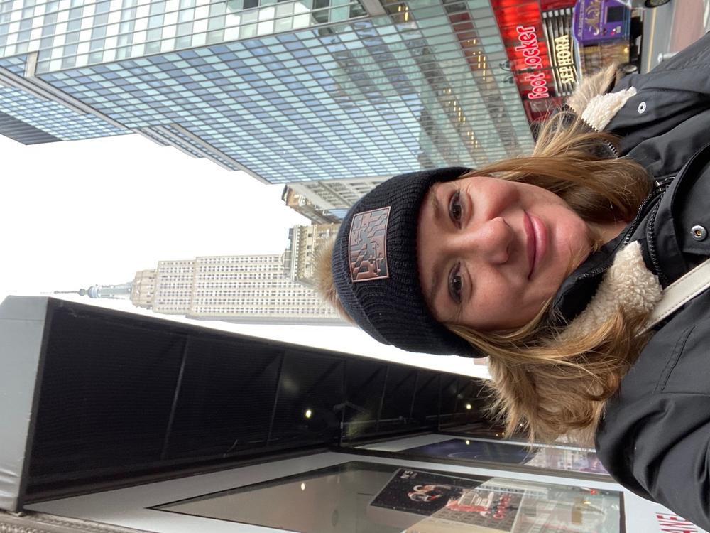 Maryland Flag Leather Patch (Black w/ Fur Pom) / Slouchy Knit Beanie Cap - Customer Photo From Jaime Davis