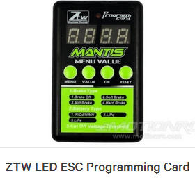 ZTW LED ESC Programming Card - Customer Photo From quint washington