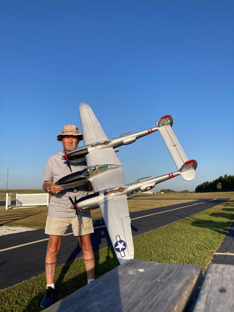 FlightLine P-38L Lightning "Pacific Silver" 1600mm (63") Wingspan - PNP - Customer Photo From Kenny