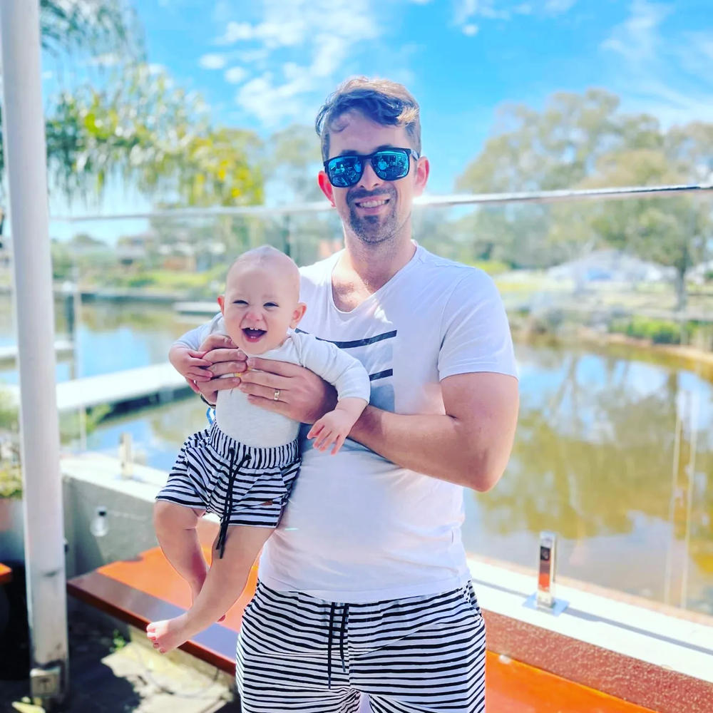 Father/Son Black & White Board Shorts Combo - Customer Photo From Denise