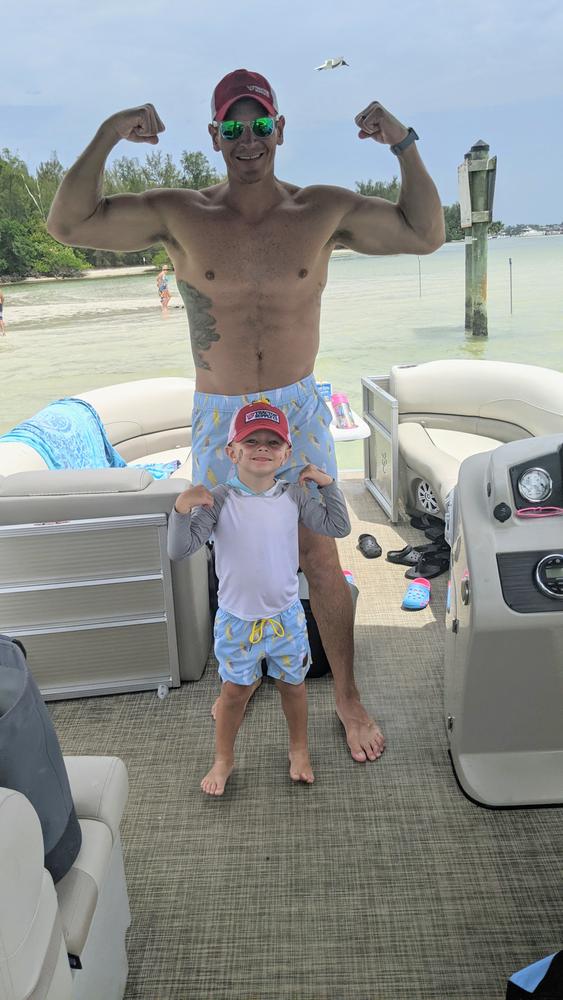 Bronte - Father/Son Crazy Cockatiels Board Shorts Combo - Customer Photo From Charisse 