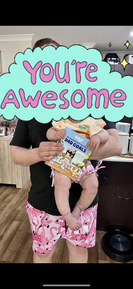 Father/Daughter Pink Flamingo Swim Shorts Combo - Customer Photo From Katie park