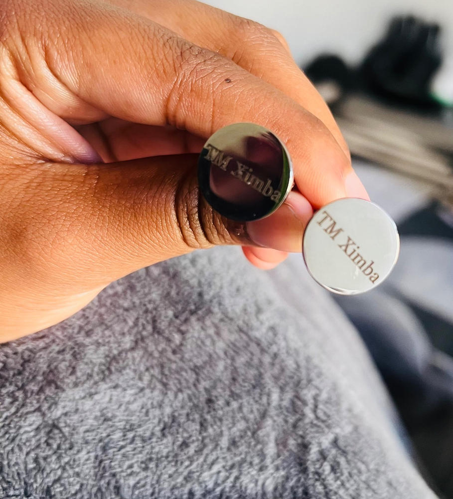 CAS102458 - Personalized Cuff Links, Stainless Steel, 15x19mm - Customer Photo From Lesego Machaba