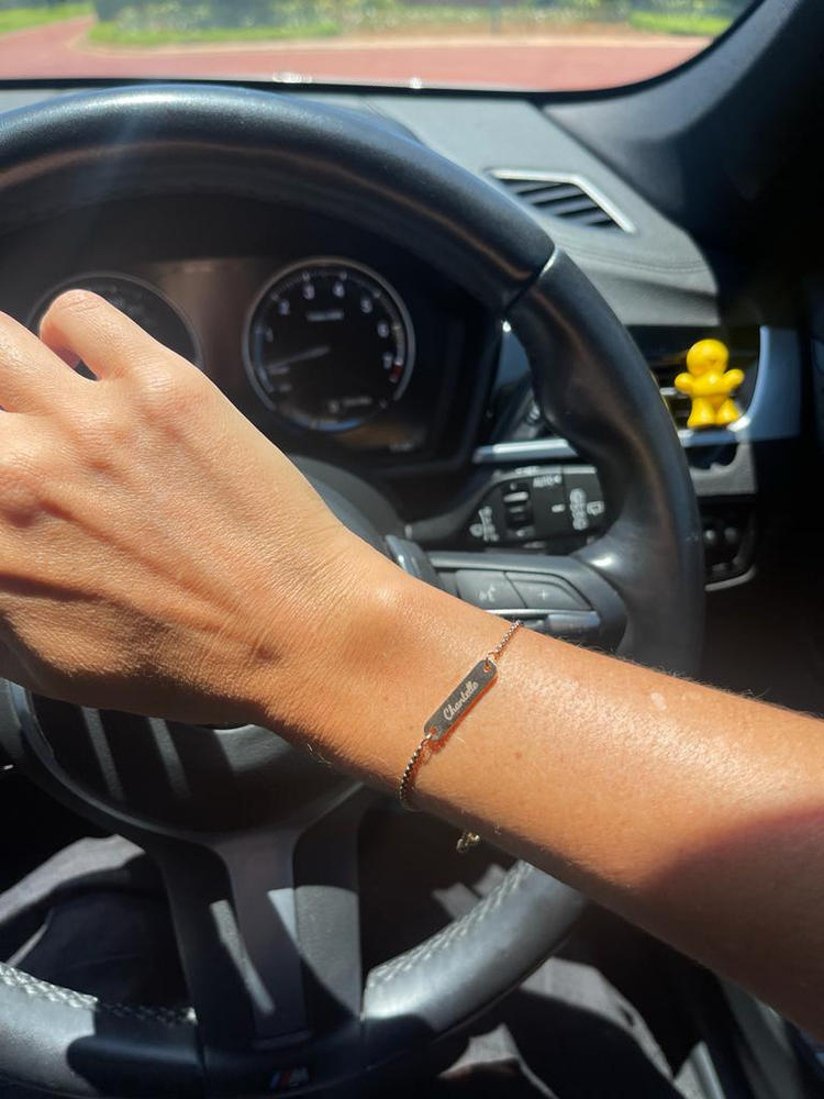 Jayda Rose Gold Personalized Stainless Steel bracelet, Adjustable Size (READY IN 3 DAYS!) - Customer Photo From LESLEY MOORE