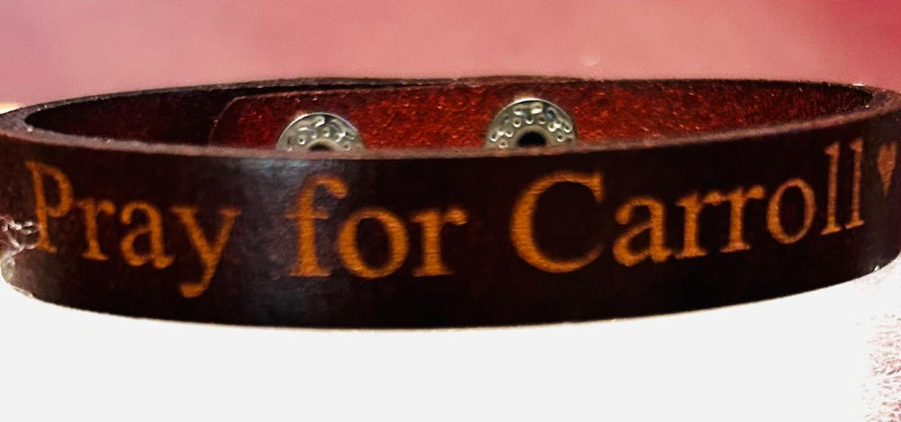Personalized Bracelet - Leather - Brown - Engraved - 23.5 cm