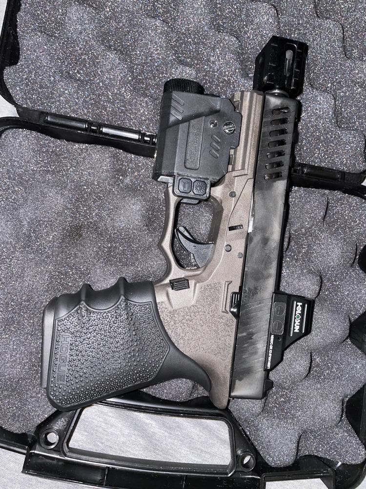AGGRESSIVE ARMS SLOTREX Black Compensator For 9mm Glock & Sig - 1/2x28 TPI, 20-30% Less Recoil