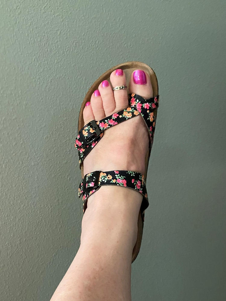 UNIONBAY レディース Melody フラットサンダル, バターイエローフローラル, 7