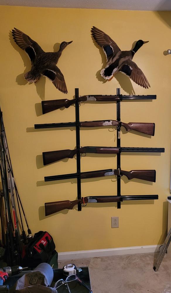  Hold Up Displays USA Made Gun Rack Rifle Shotgun Hanger and Fishing  Rod Pole Rack - Black Vein : Sports & Outdoors